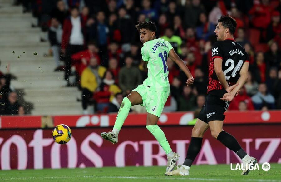  Lamine Yamal, durante en el Mallorca-Barcleona (foto: LALIGA EA SPORTS).