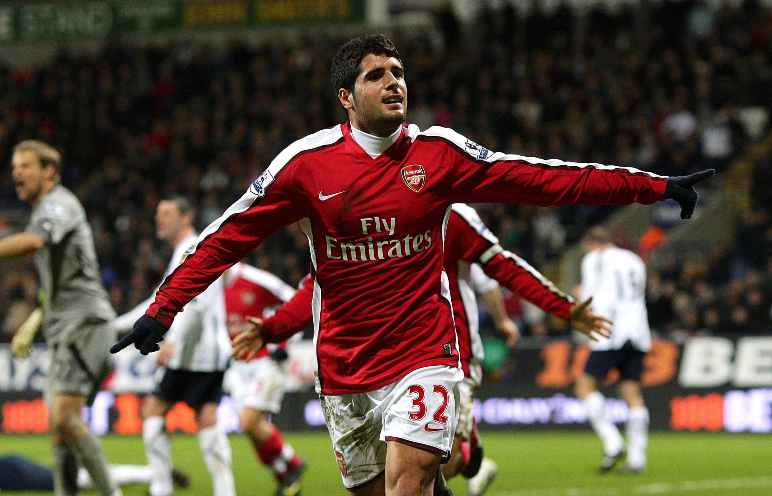  Fran Mérida celebrando un gol con el Arsenal (Cordon Press)