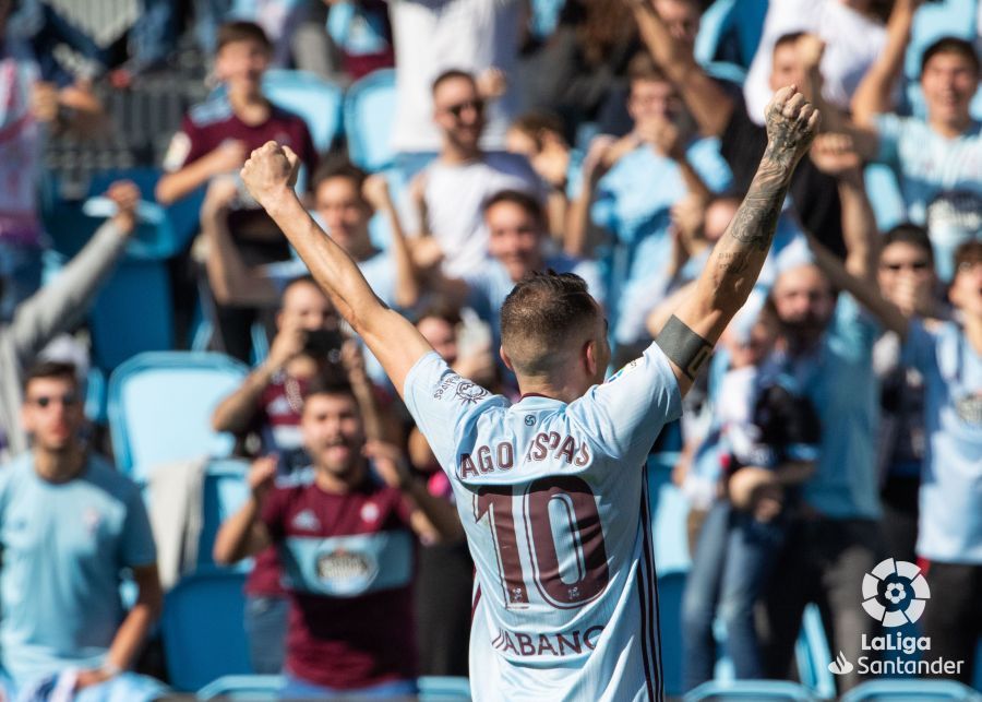  Aspas celebra su tanto al Leganés.