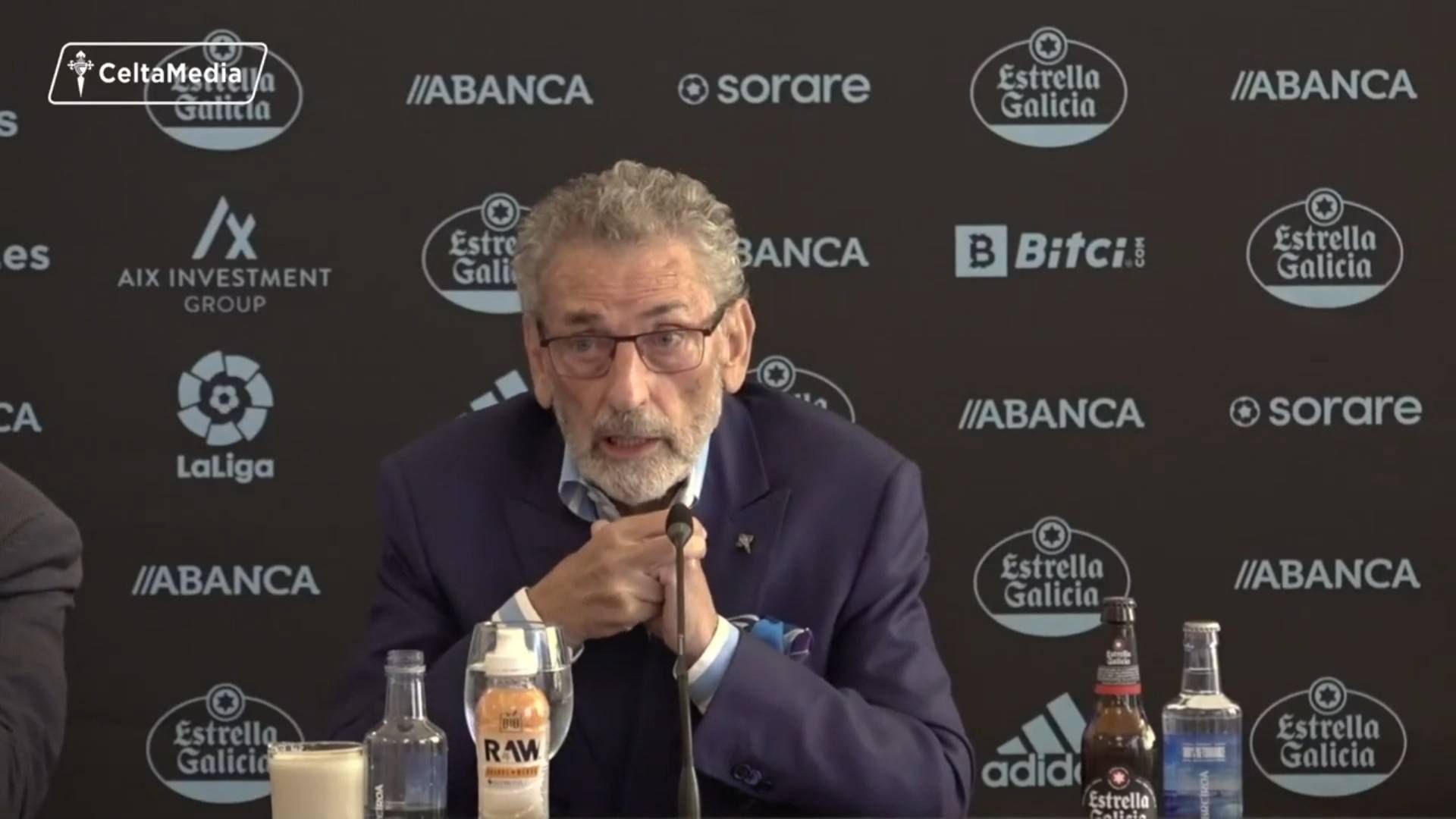 Carlos Mouriño, presidente del Celta, en rueda de prensa