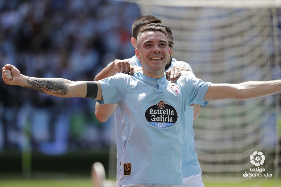  Iago Aspas celebra el 1-0 en el Celta-Girona.