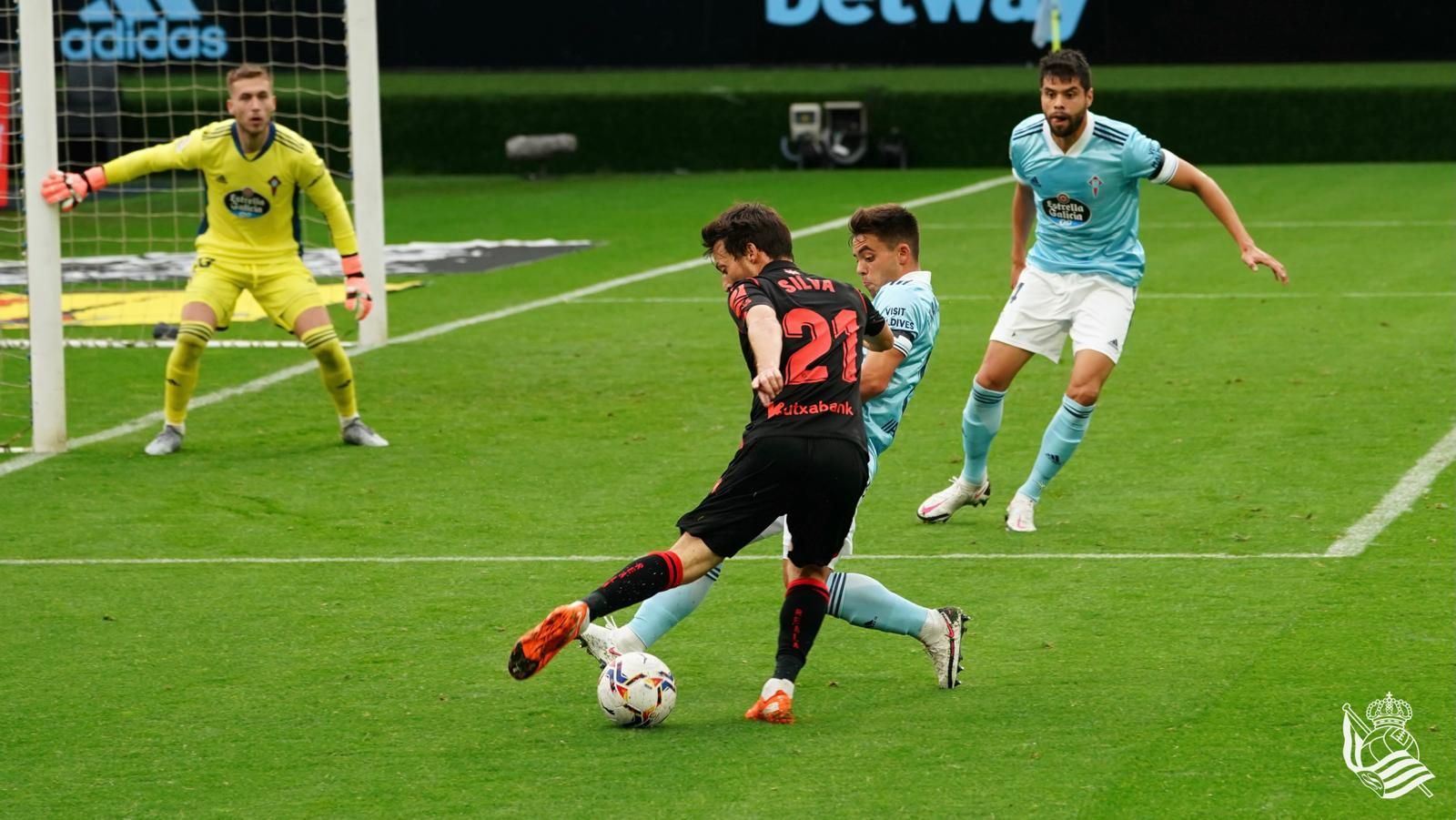 David Silva, en un lance del Celta-Real Sociedad