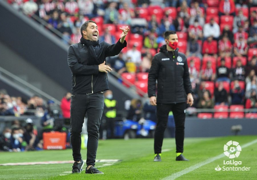 Coudet, durante el Athletic-Celta.