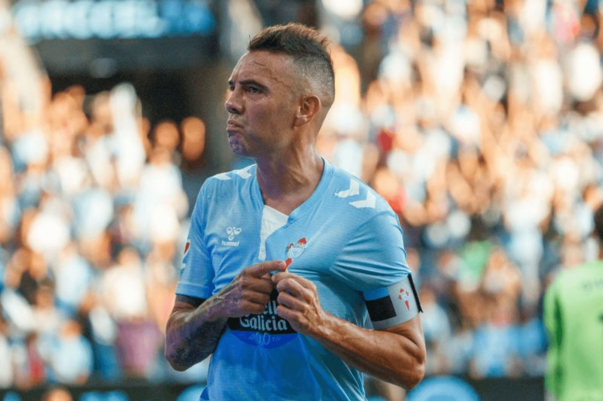 Iago Aspas celebra su gol ante el Alavés.