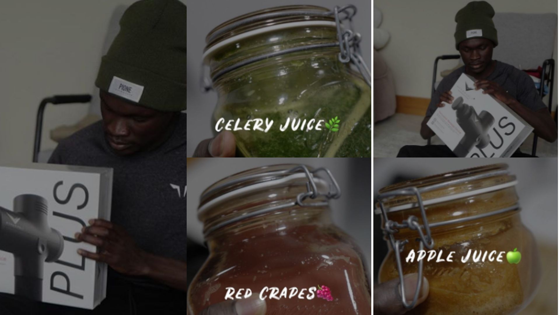  Pione Sisto, su masajeador y sus zumos de desayuno.