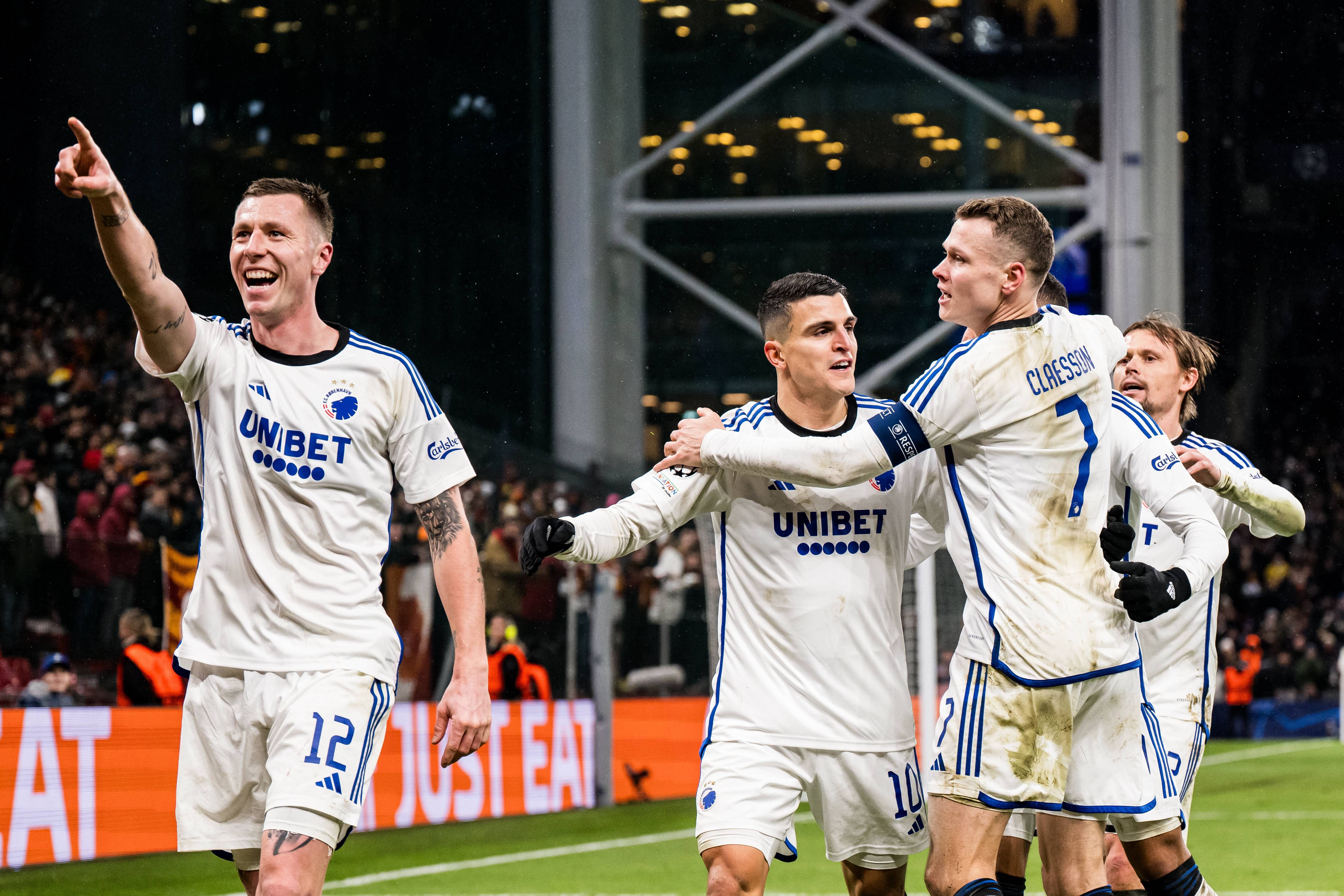 El Copenhague celebra el gol de la victoria ante el Galatasaray.