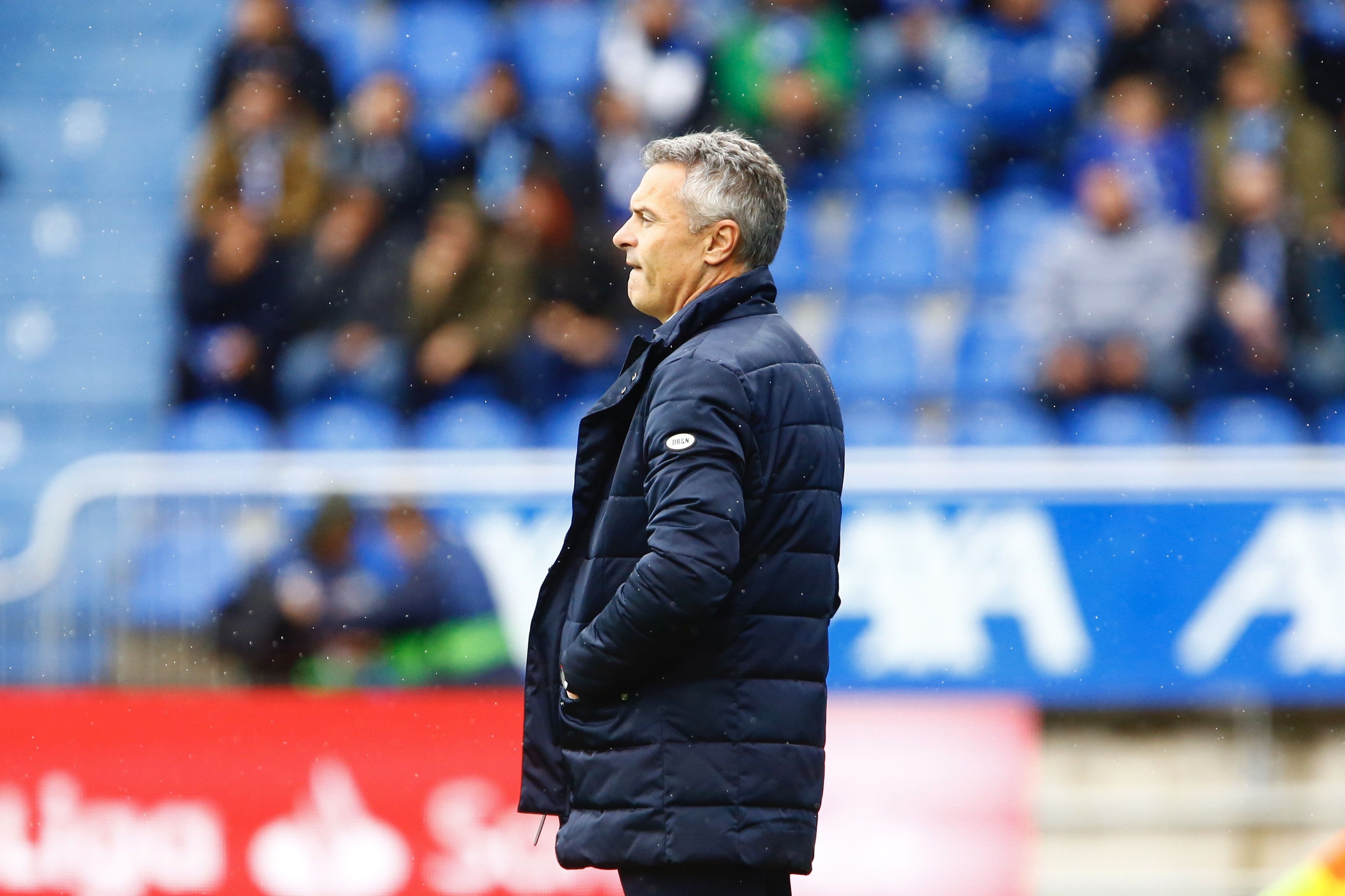 Escribá, durante el Alavés-Celta.