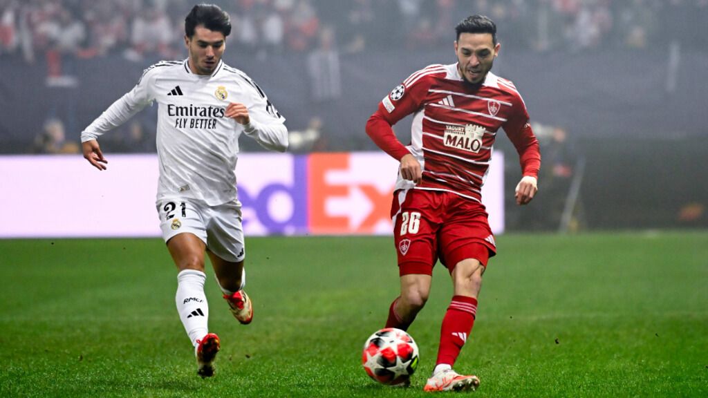  BRahim, durante el Brest - Real Madrid (foto: Cordon Press).
