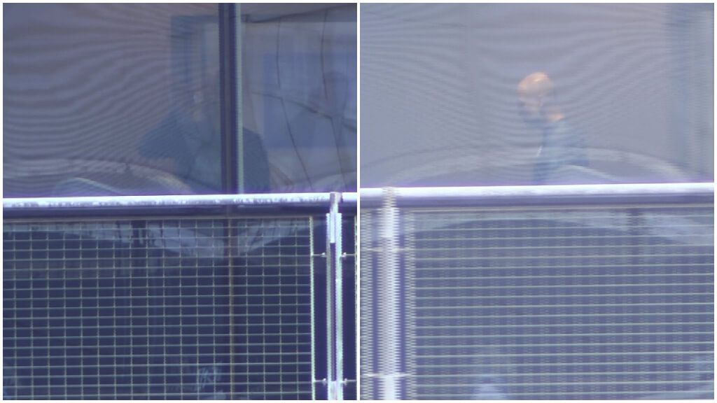  Pep Guardiola a través de las cristaleras de la ciudad deportiva del Manchester City