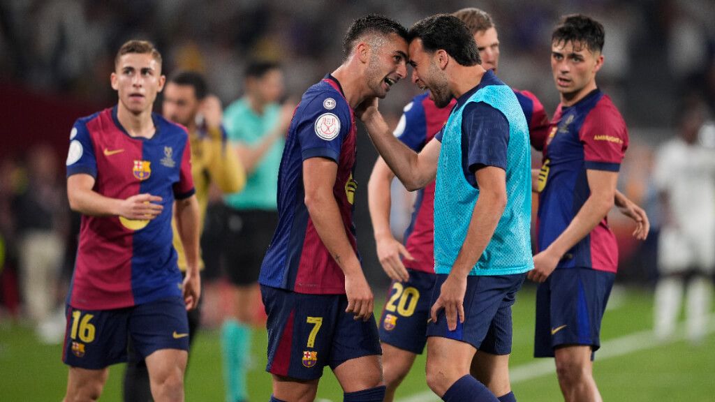  Jugadores del Barcelona celebrando un gol en la final de la Copa del Rey (Europa Press)