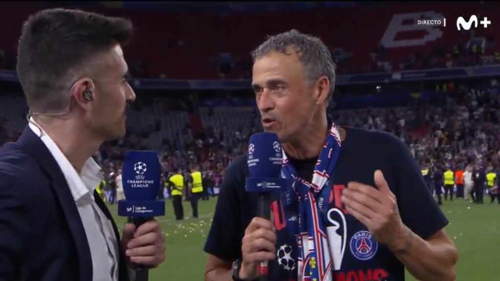 Luis Enrique habla del liderazgo de Ousmané Dembélé (Captura: Movistar+).