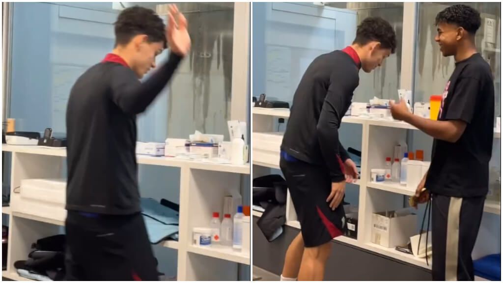  Héctor Fort, vacilado por Gavi y Lamine Yamal