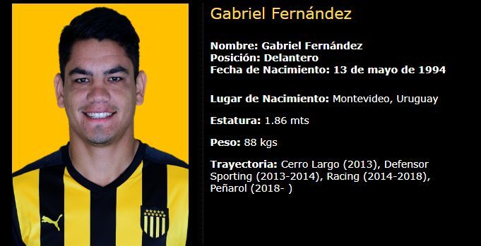  Ficha de Gabriel Fernández.