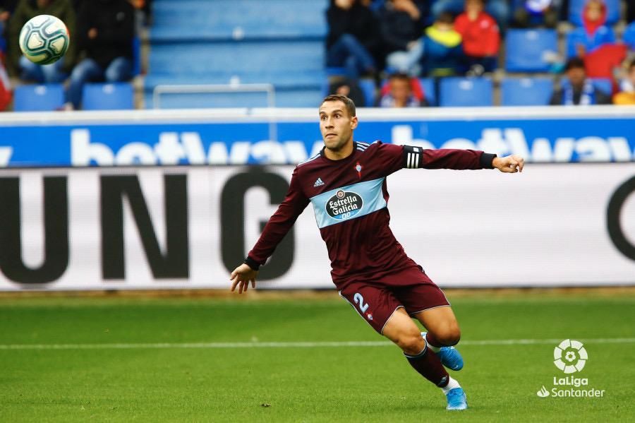 Hugo Mallo, en el partido ante el Alavés.