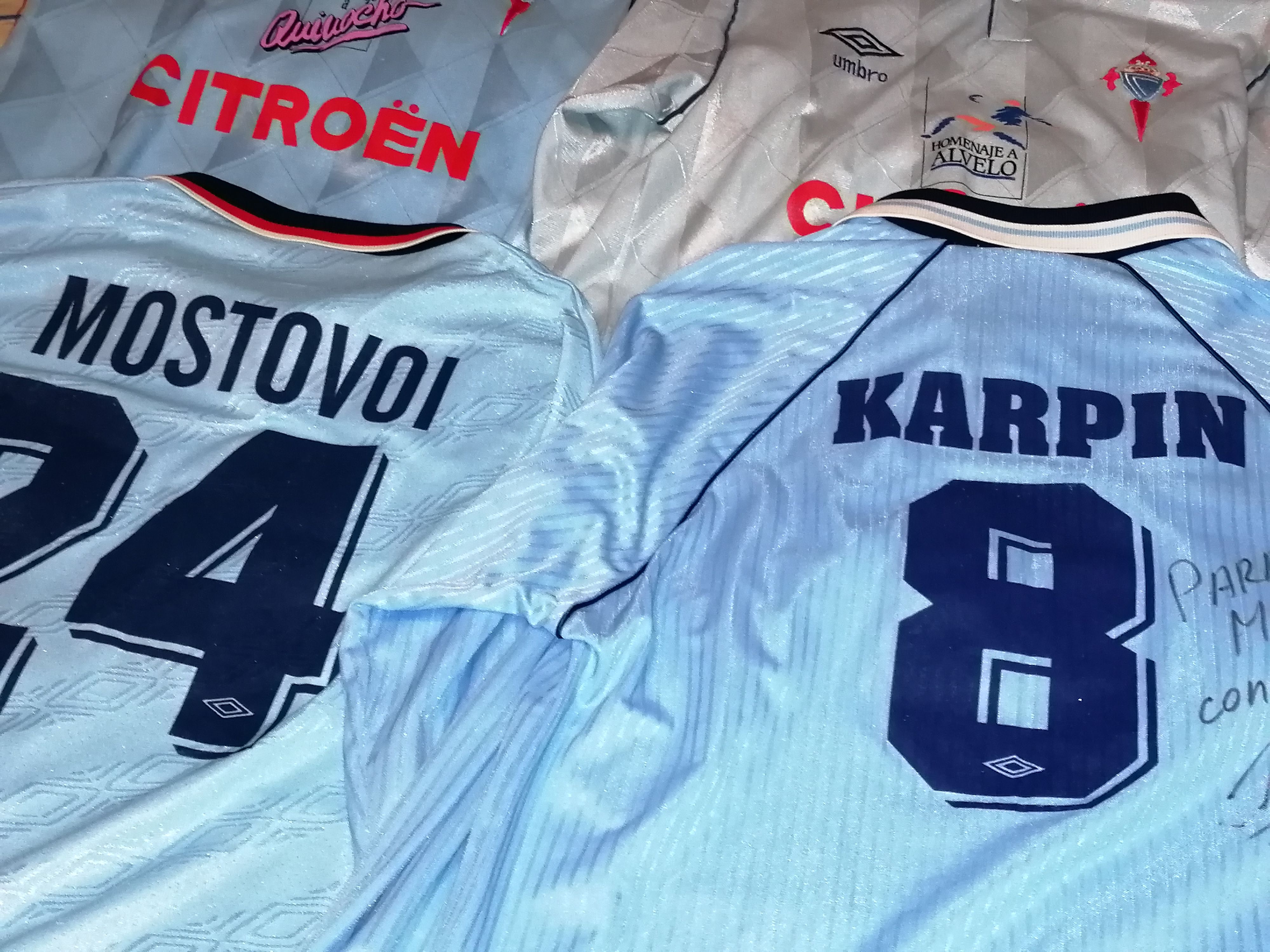 Camisetas del Celta de la colección de Miguel Caride.