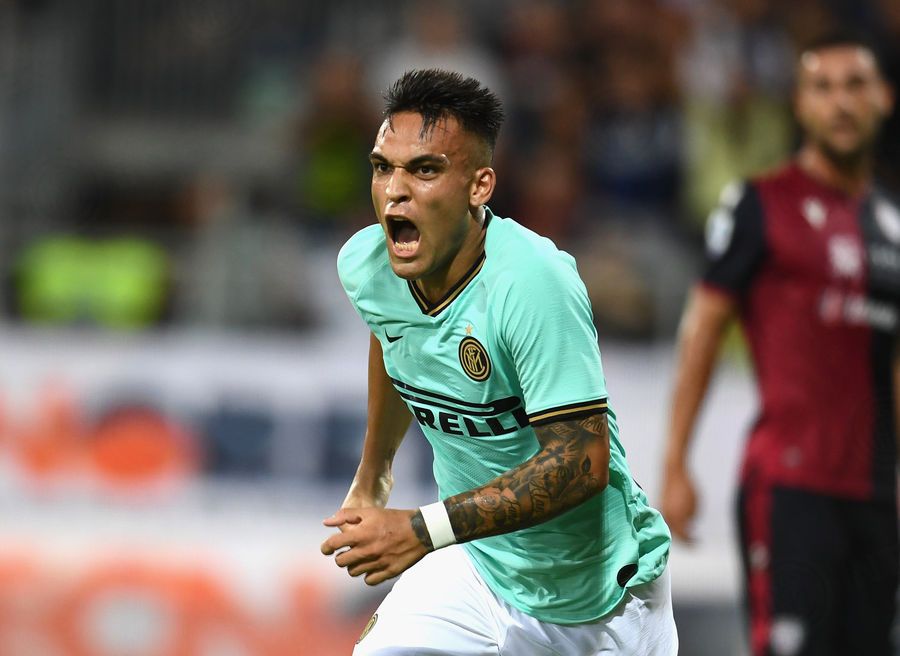 Lautaro Martínez celebra un gol con el Inter de Milán.