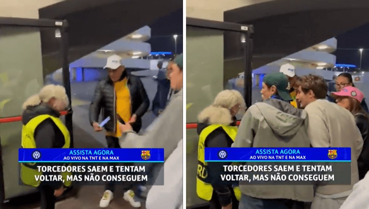  Los aficionados del Inter que salieron y no pudieron volver a entrar.