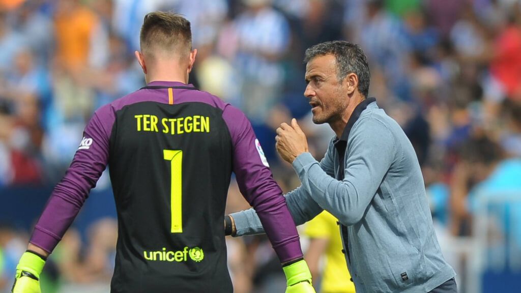 Ter Stegen y Luis Enrique en un partido del FC Barcelona (Cordon Press)