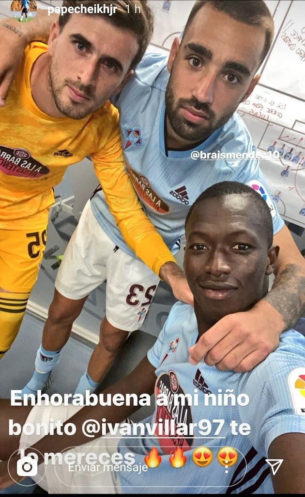 Mensaje de Pape Cheikh a Villar tras el partido ante el Atlético.
