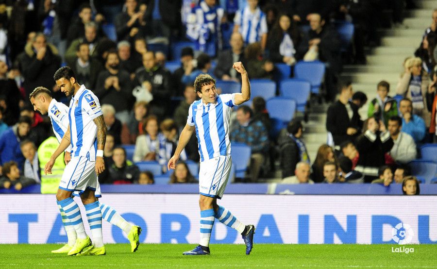  Mikel Oyarzabal ceebra su golazo ante el Celta