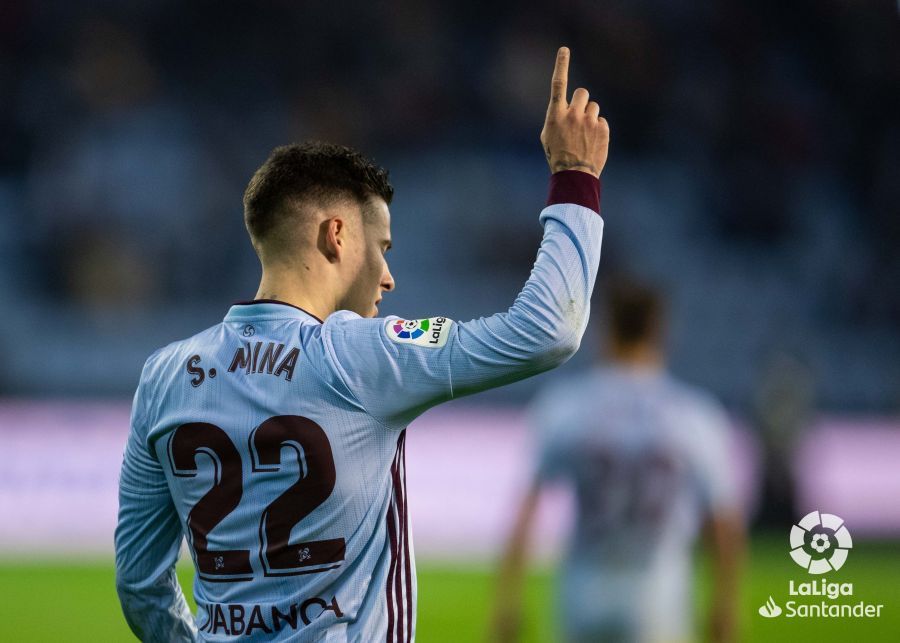  Santi Mina celebrando su gol ante Osasuna (Foto:LaLiga).