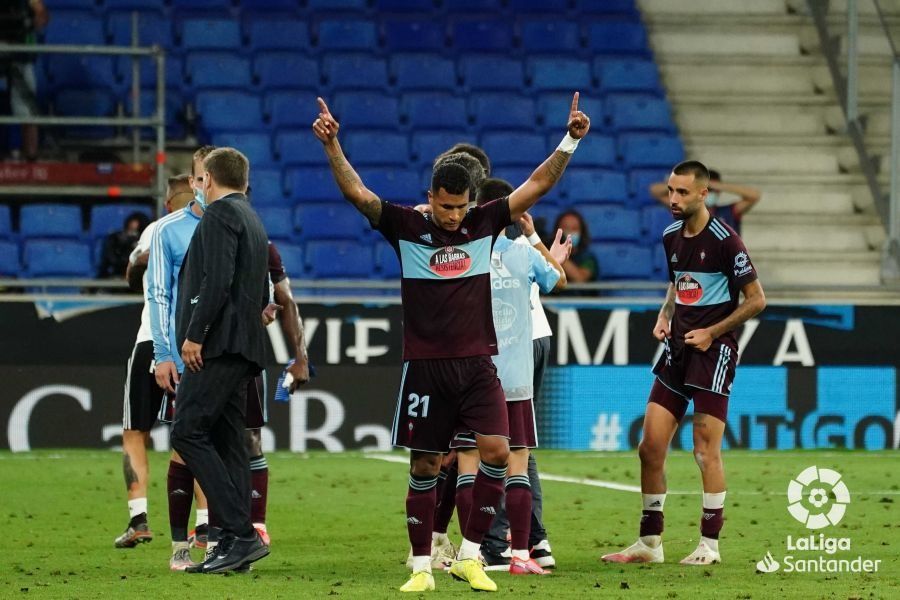  Murillo celebra la salvación del Celta.