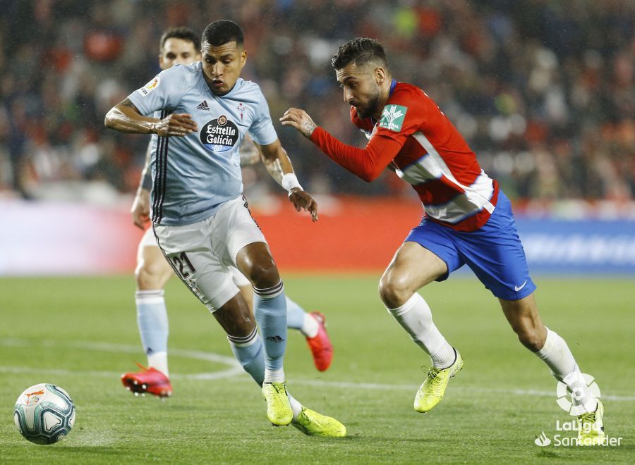 Murillo, durante un lance del Granada-Celta.