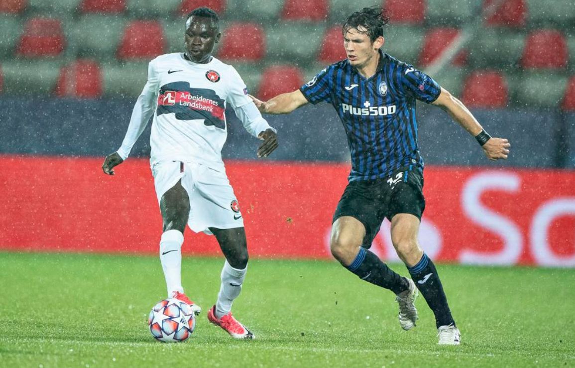 Pione, durante un lance del Midtjylland-Atalanta.