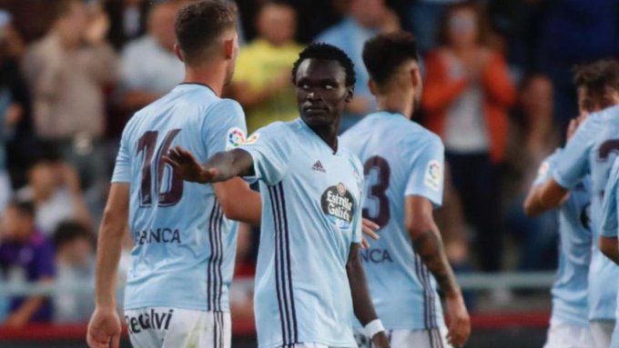  Pione Sisto celebra su gol ante el Lille en pretemporada.