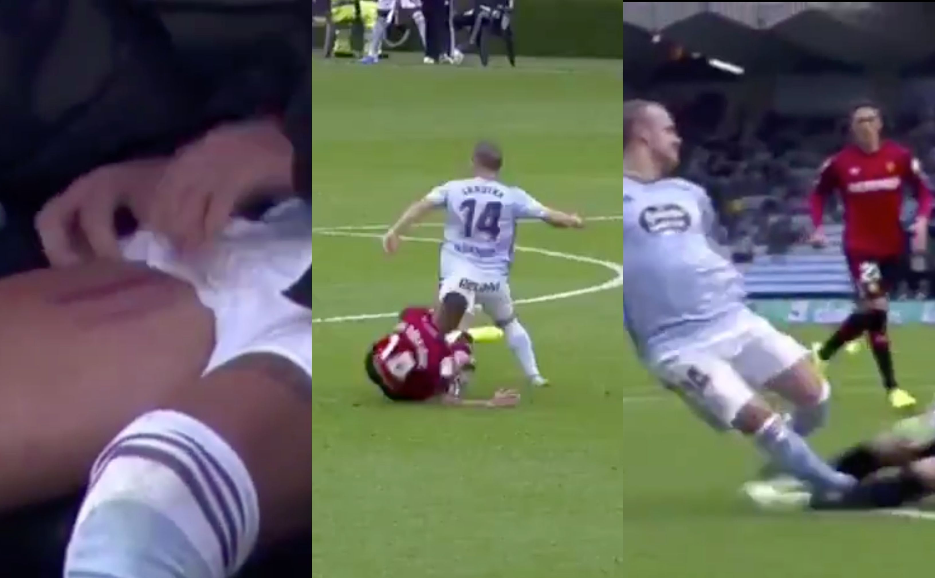  Algunas de las acciones del partido contra el Mallorca de las que se queja el Celta.