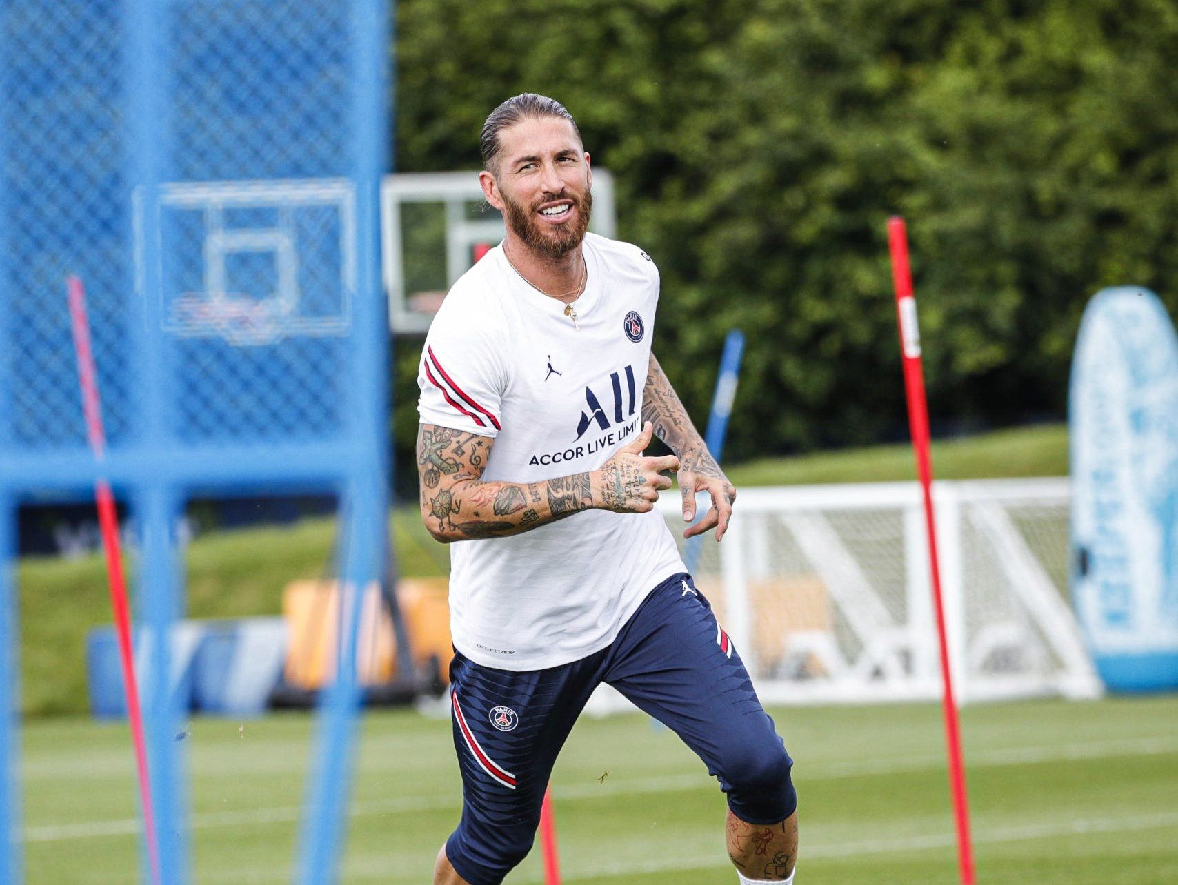  Sergio Ramos, en una sesión con el PSG.