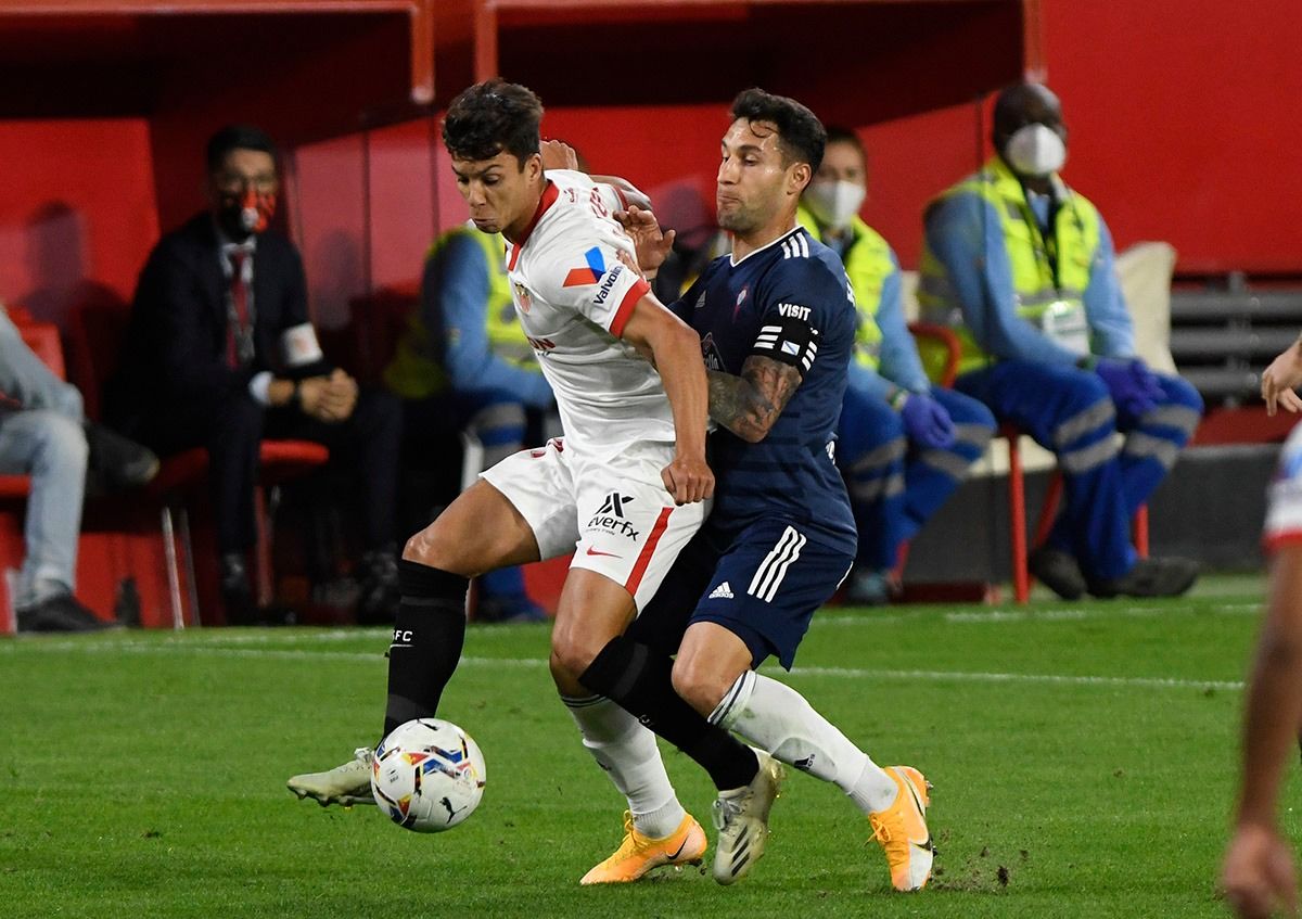  Hugo Mallo, durante el Sevilla-Celta