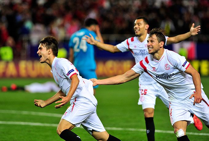 Denis Suárez celenbrando su gol al Zenit.