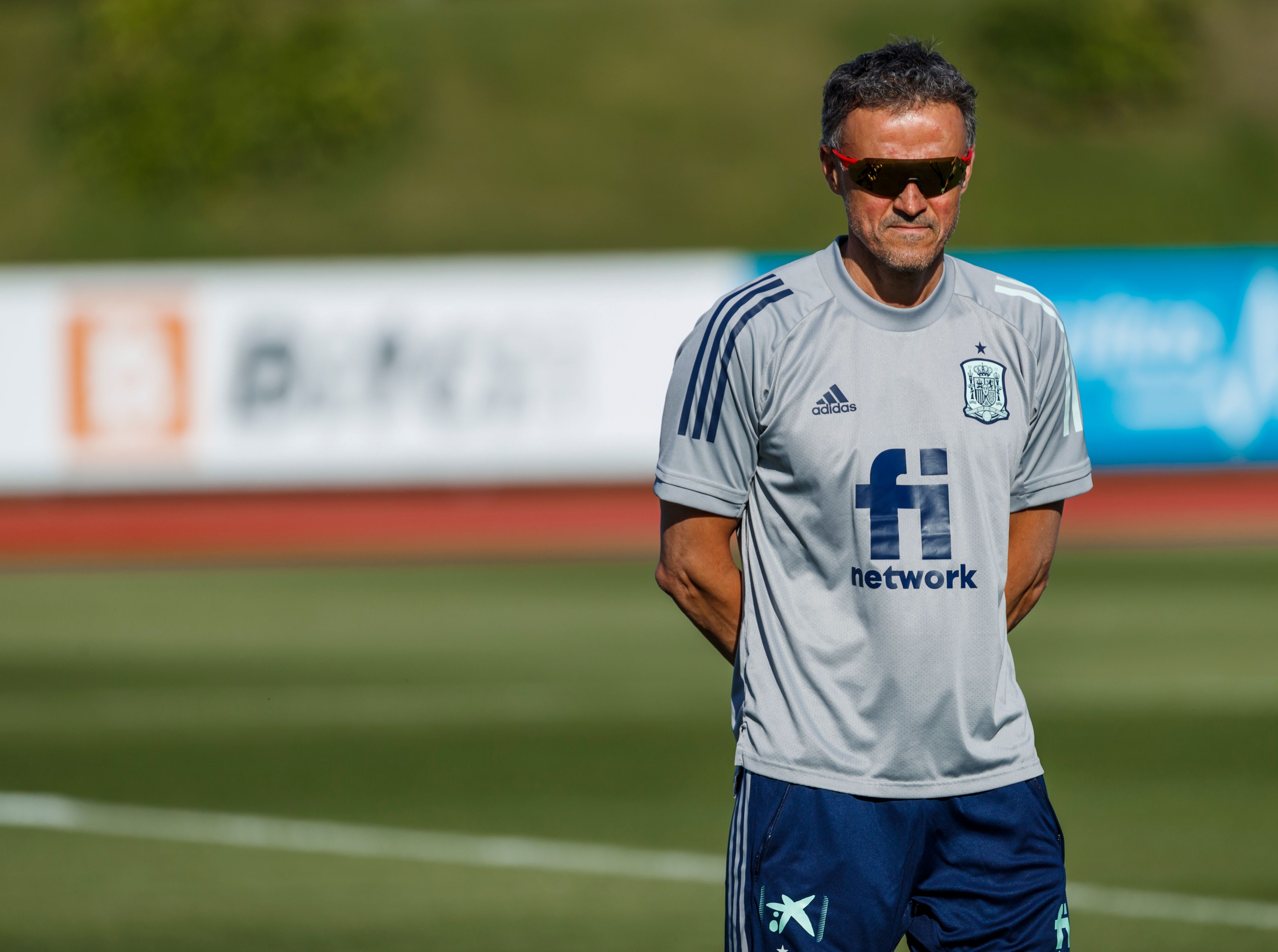  Luis Enrique, en el entrenamiento de España.