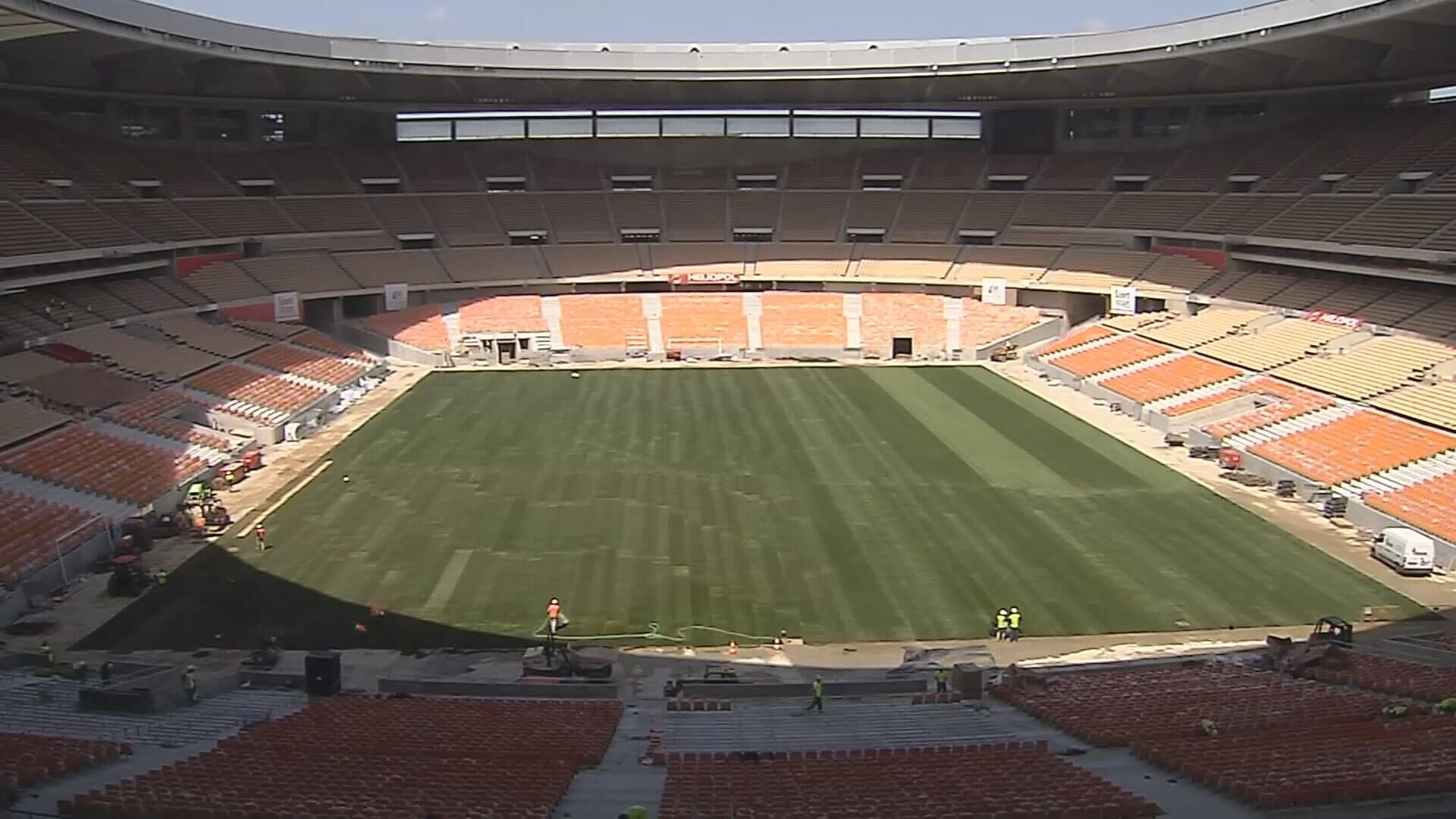  La Cartuja ya toma forma para recibir la final de Copa del Rey entre Real Madrid y Barcelona