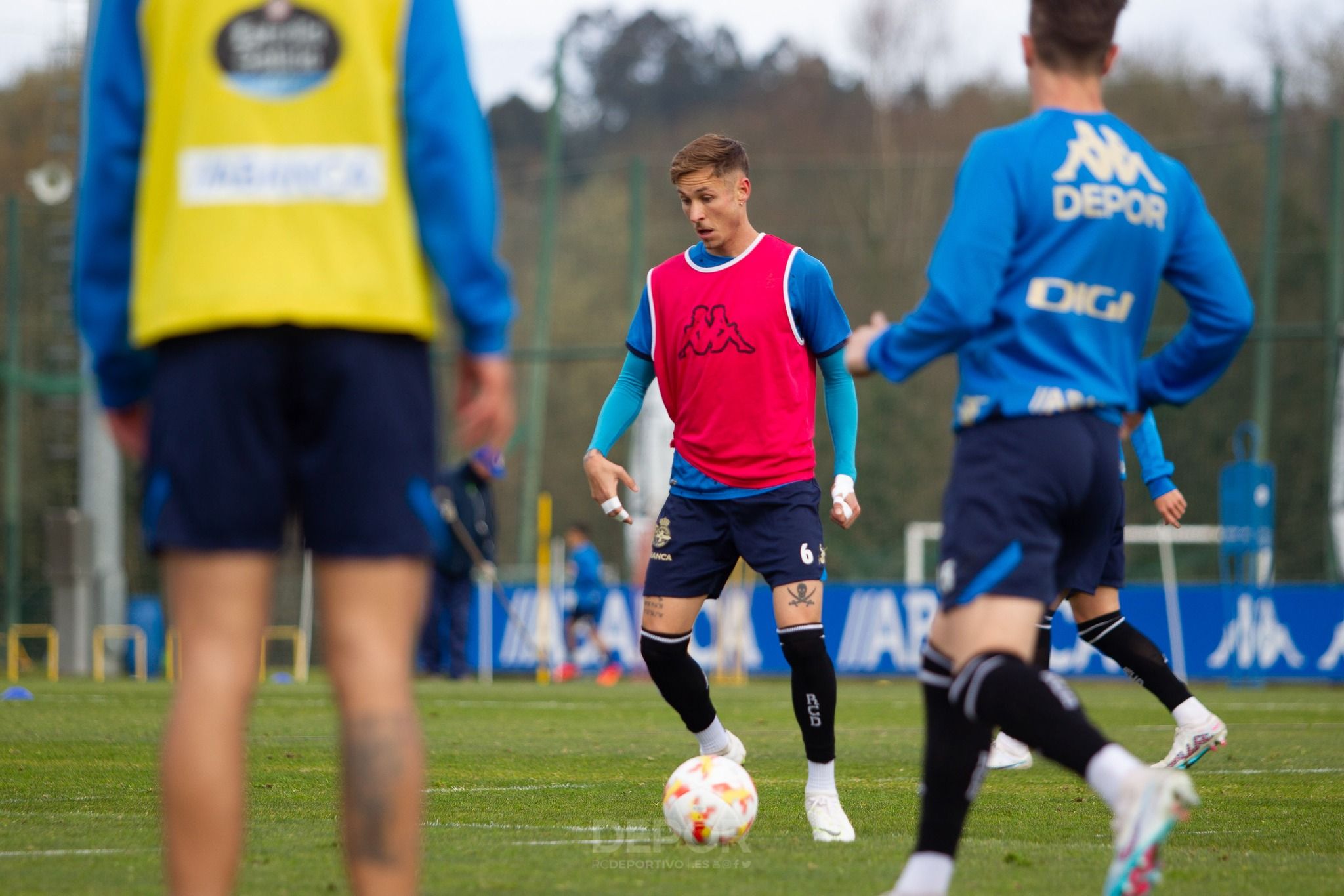  Isi Gómez en un entrenamiento del Deportivo