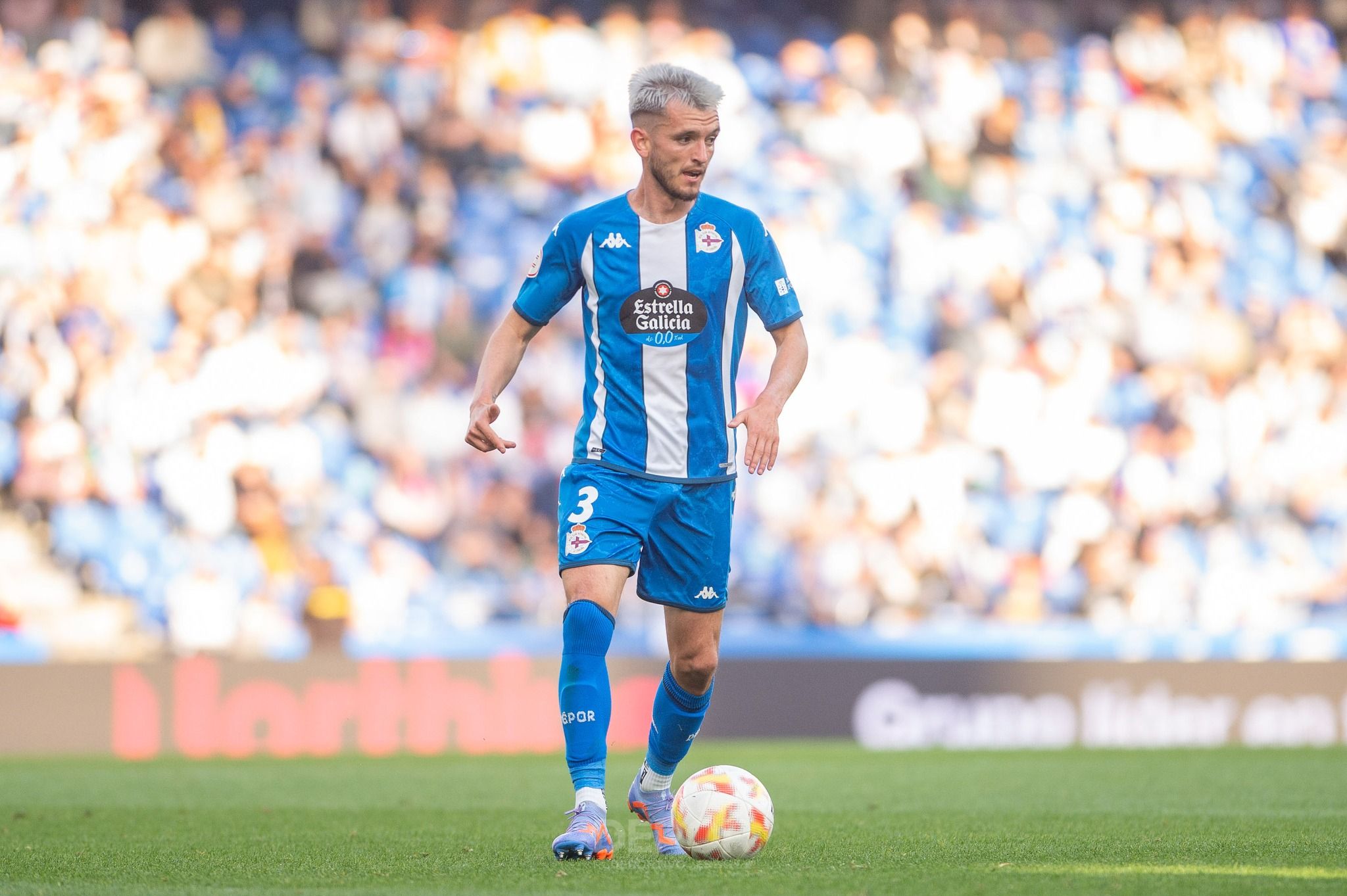 Adrián Lapeña en su último partido con el Deportivo