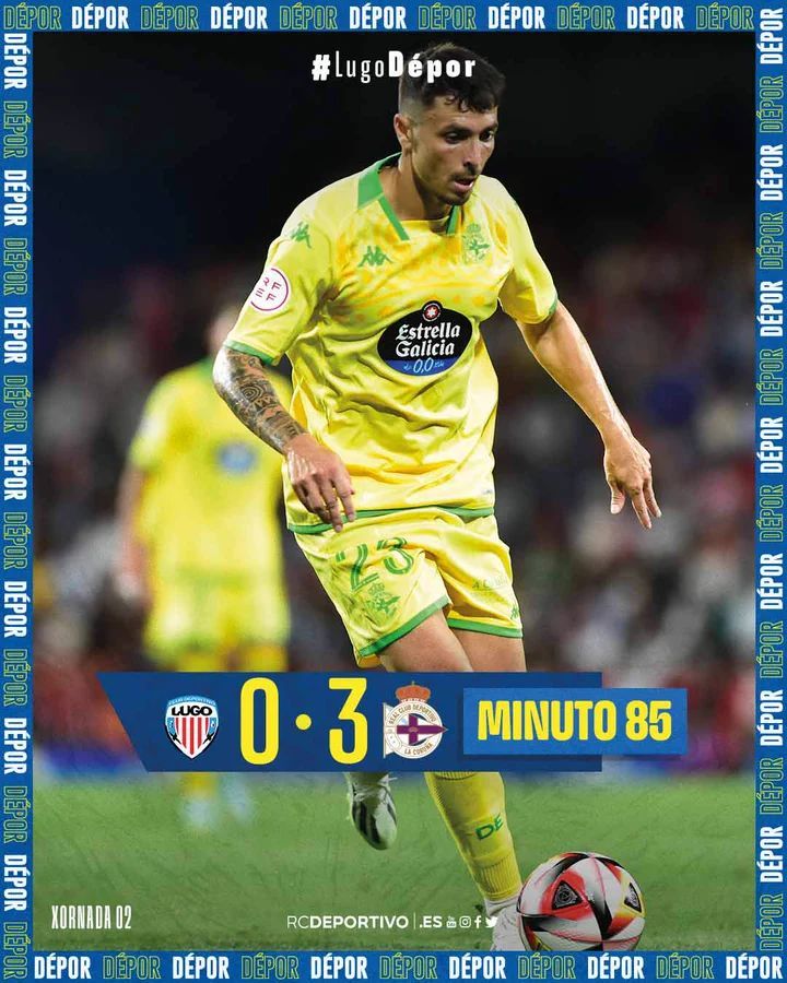El Dépor ganó 0-3 al Lugo