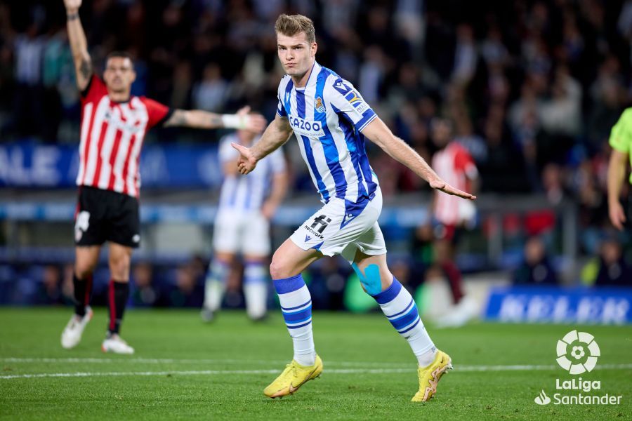 Alexander Sorloth hizo el 1-0 de la Real Sociedad ante el Athletic.