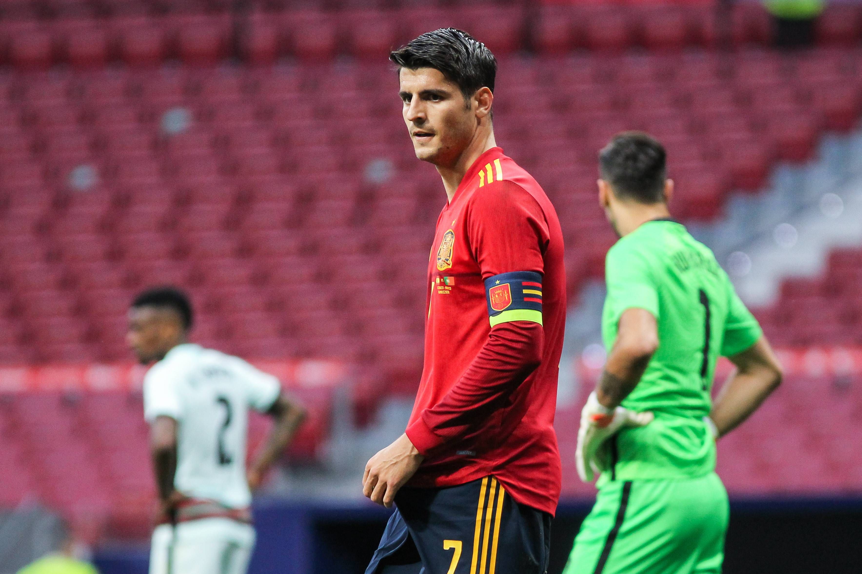 Álvaro Morata, en el España-Portugal.