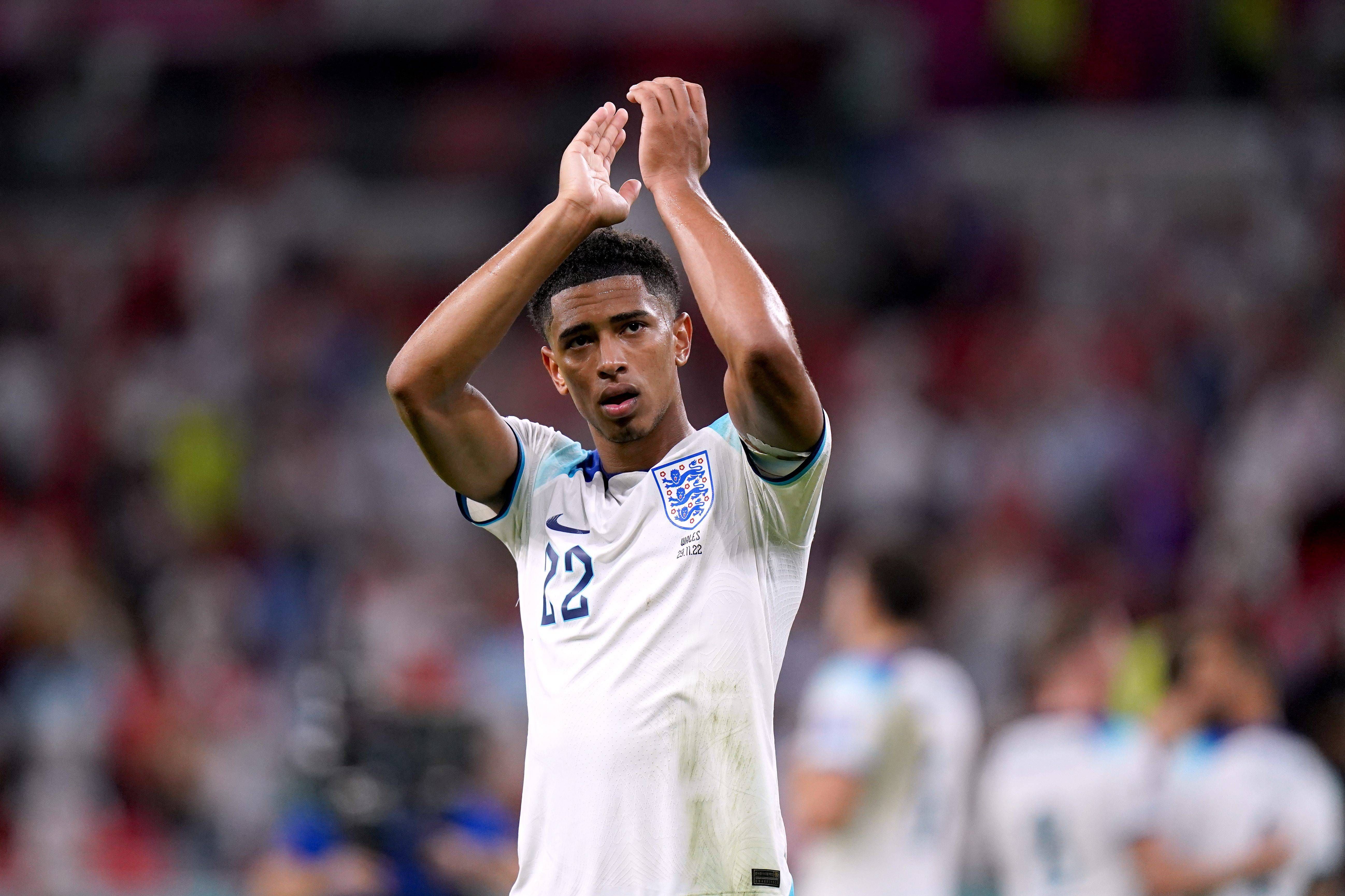Jude Bellingham, durante un partido de Inglaterra en el Mundial.