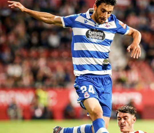  Bóveda, durante un lance del Girona-Dépor.