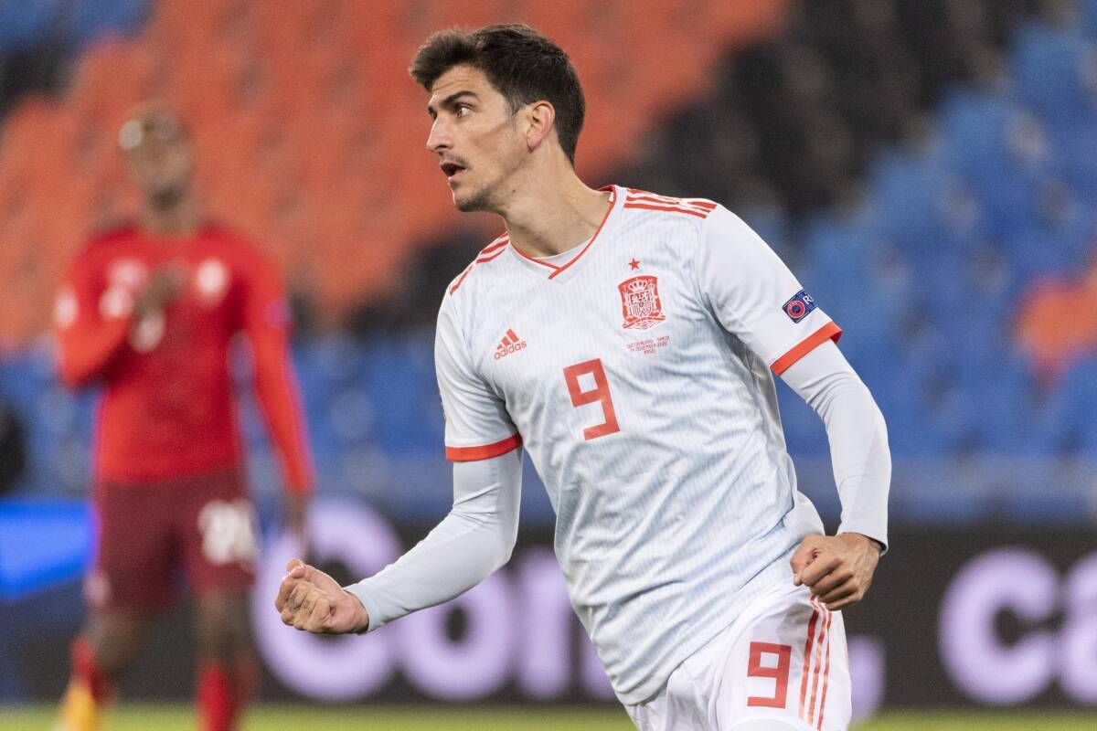  Gerard Moreno celebra su gol ante Suiza.