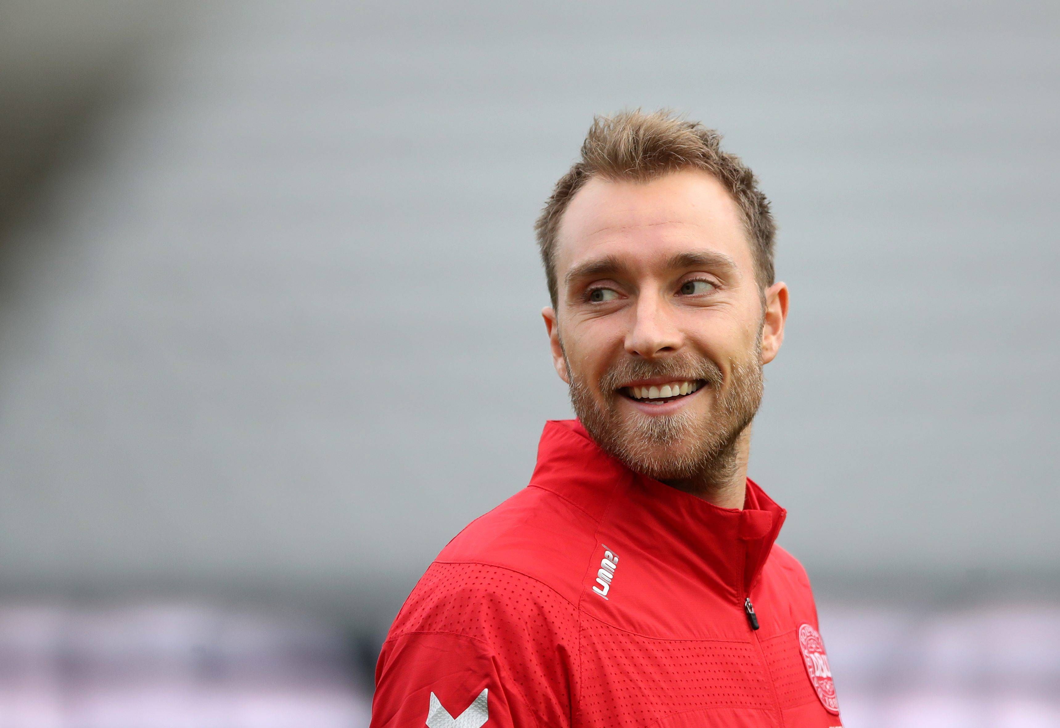  Christian Eriksen, en un entrenamiento con Dinamarca.