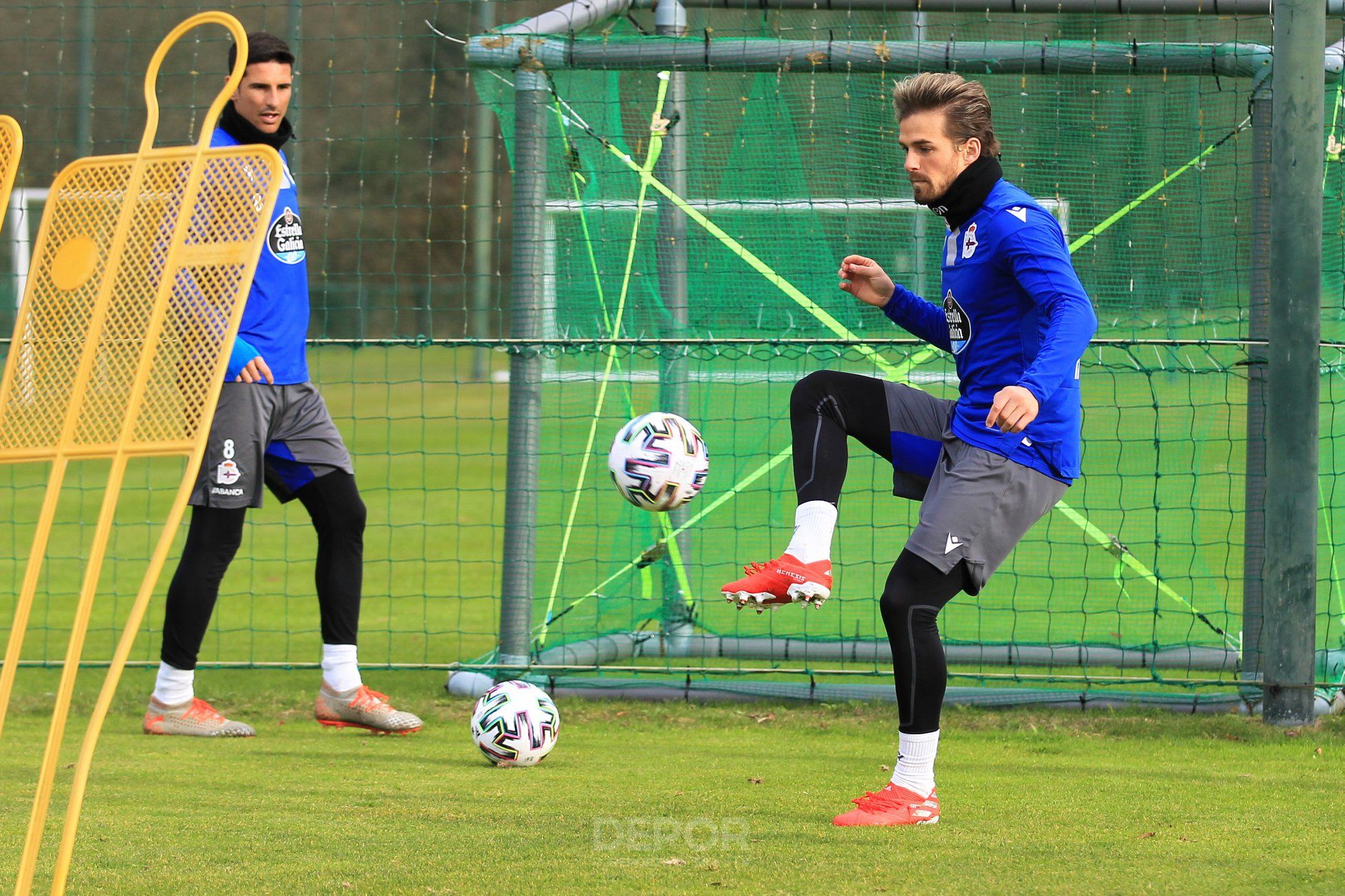  Christian Santos, durante el entrenamiento de este jueves.