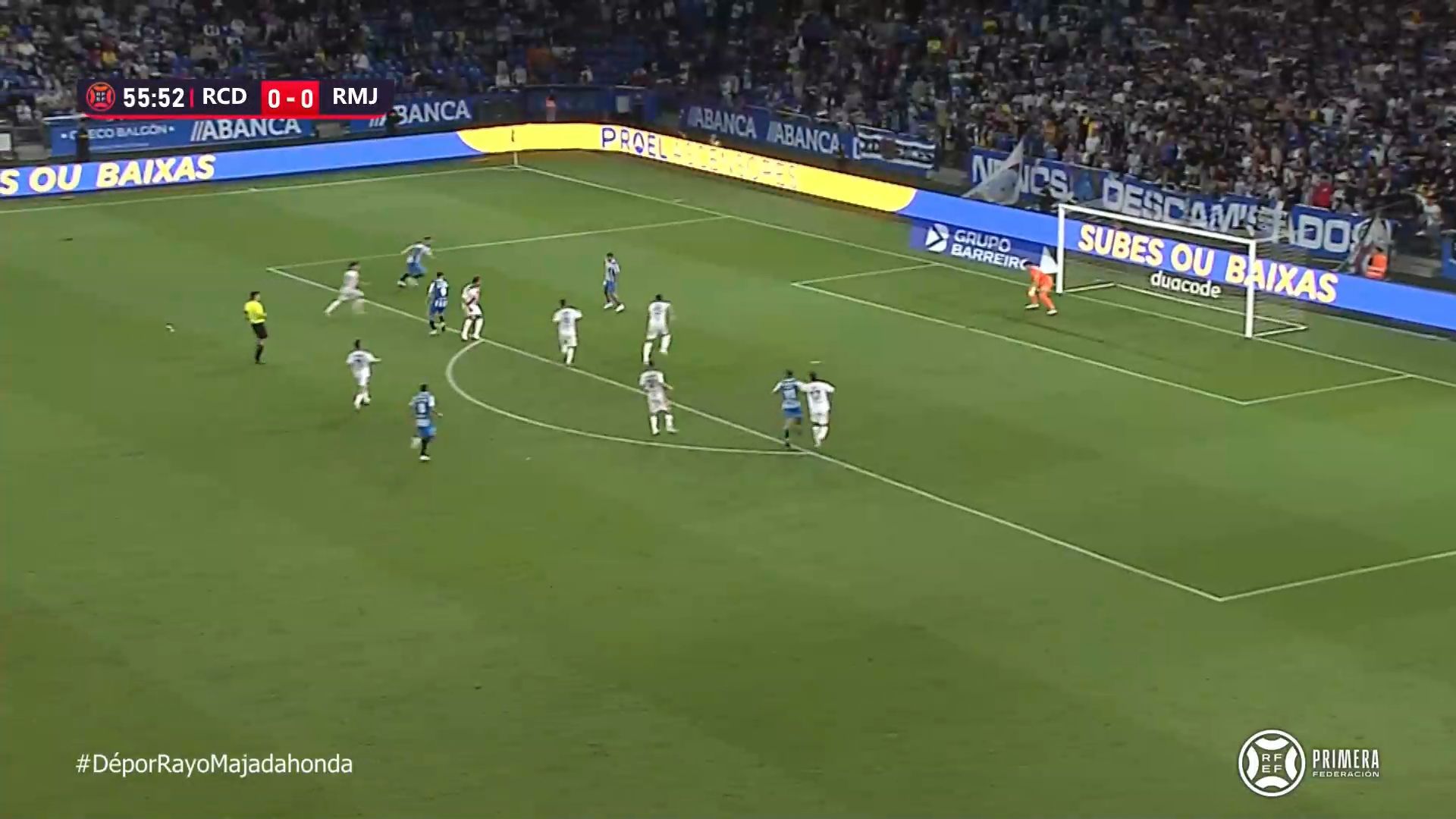 Momento del pase de Barbero a Lucas en el que Yeremay trata de apartarse (FEF TV)