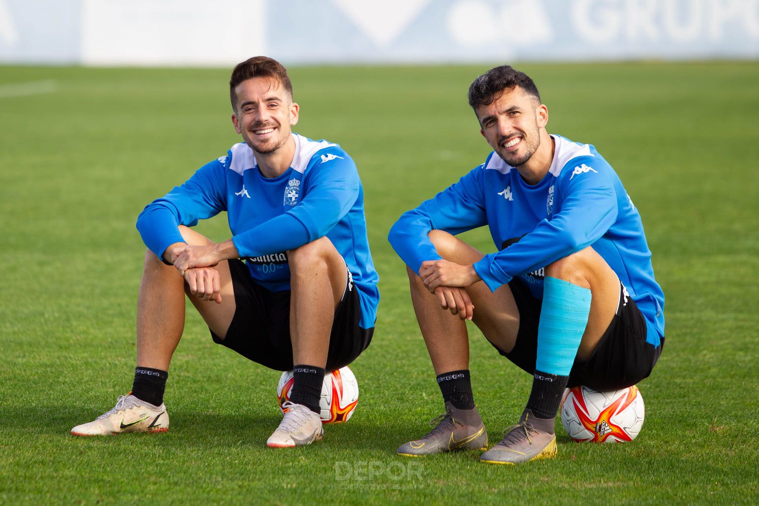  Rafa de Vicente y Alberto Quiles sonrientes durante un entrenamiento.