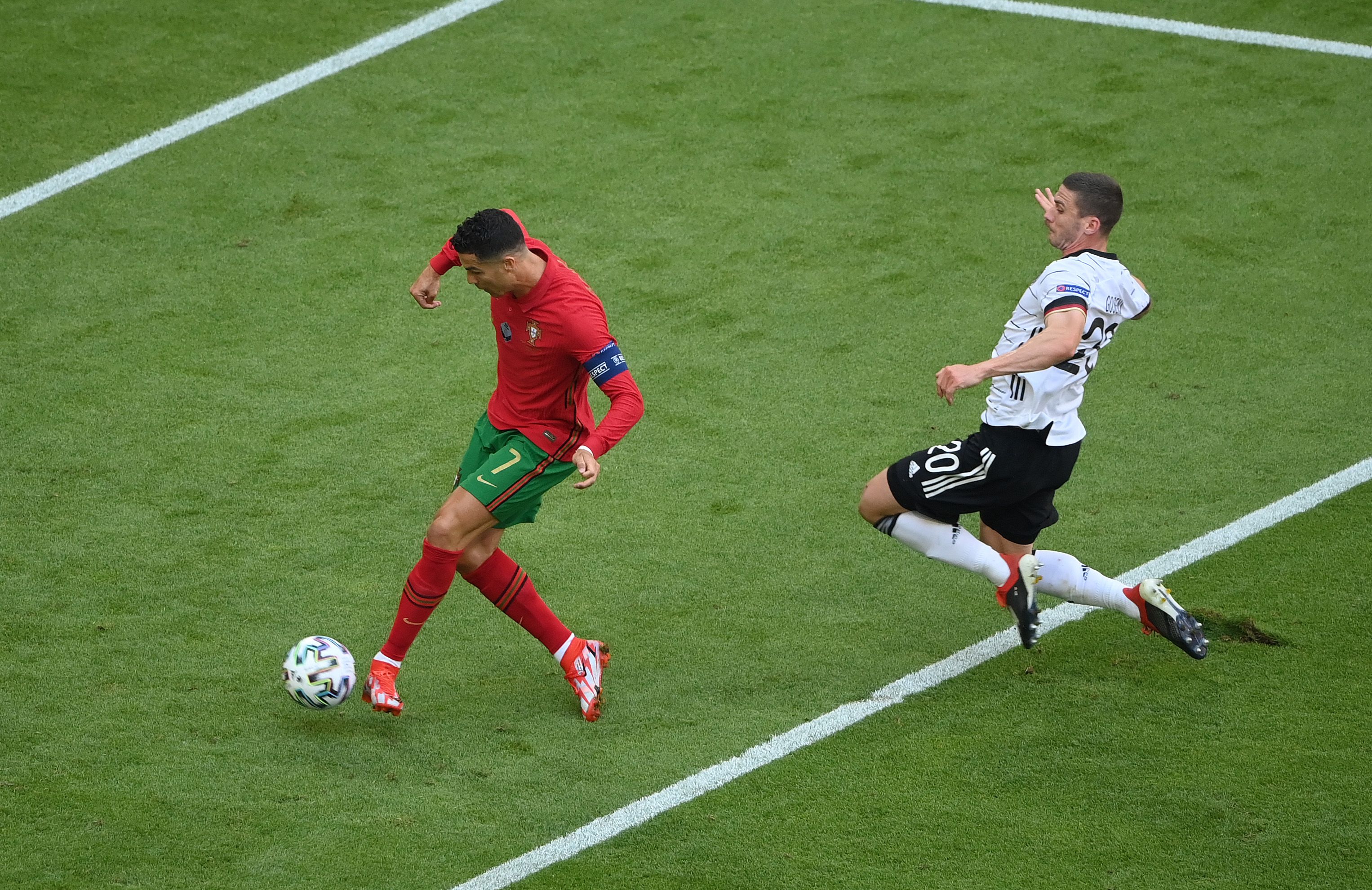  Momento del gol de Cristiano Ronaldo en el Portugal-Alemania.