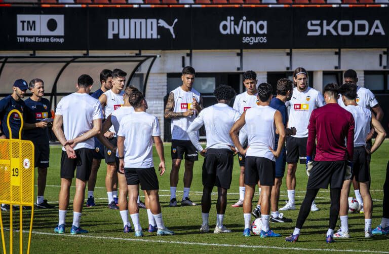 Entrenamiento del Valencia CF.
