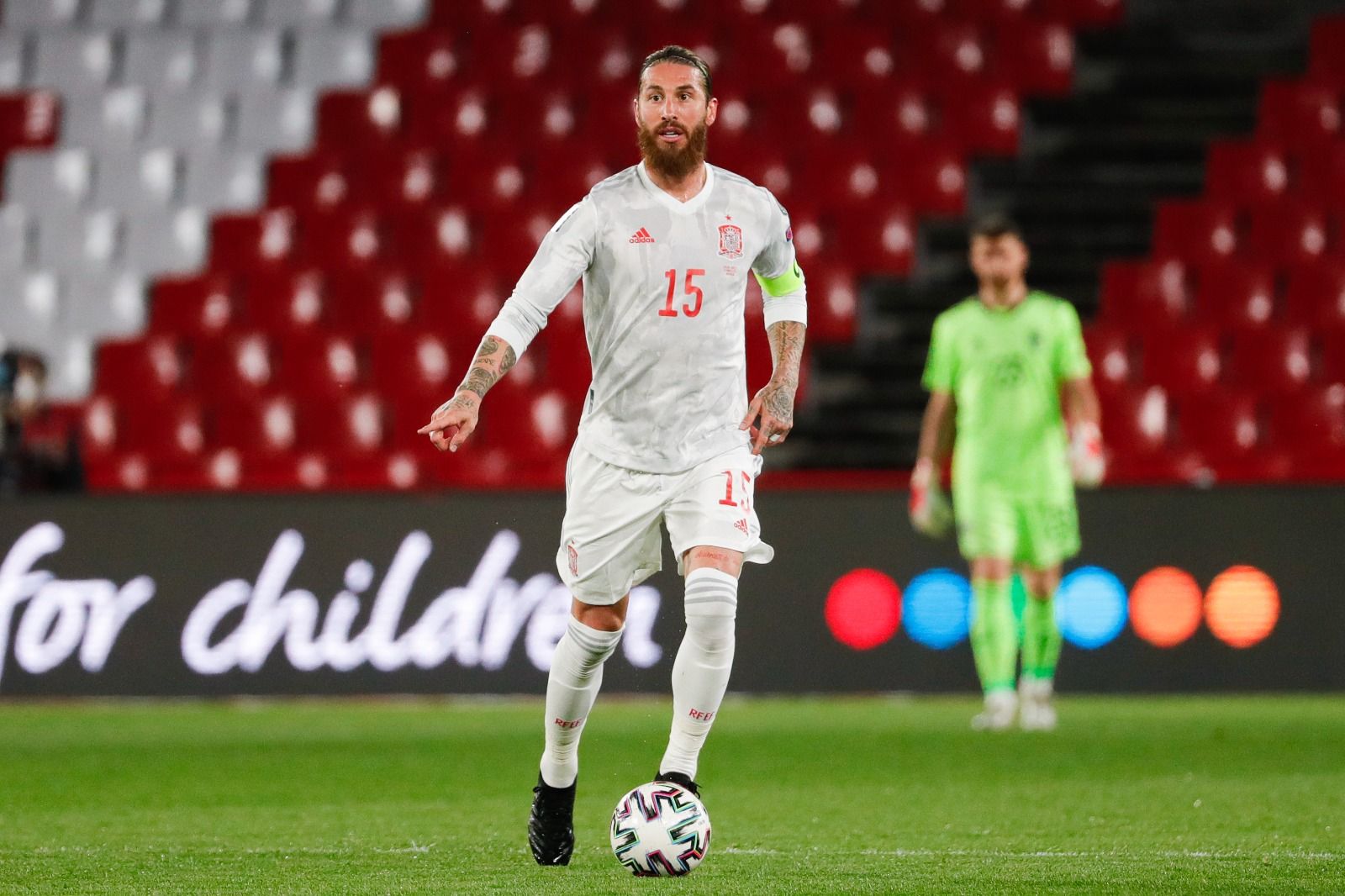  Sergio Ramos, durante el partido de España con Grecia.